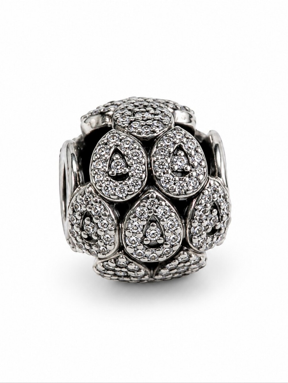 Authentic Pandora Retired Cascading Teardrops Pavé Charm S925 ALE